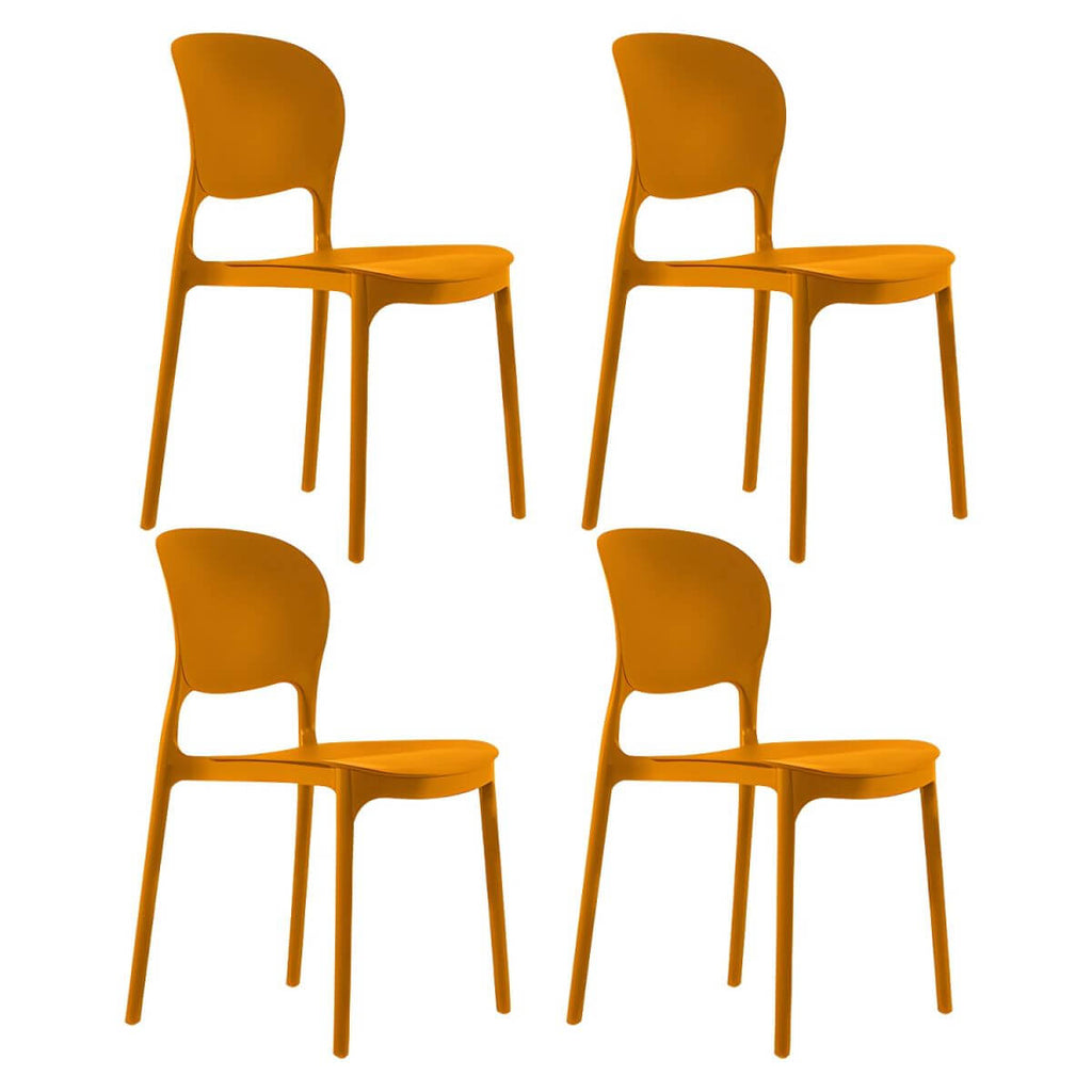 Stackable modern side chair with low back made of plastic and acrylic, perfect for contemporary dining