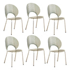 Scandinavian style stackable armless side chair made of plastic and acrylic for dining