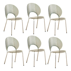 Scandinavian Style Stackable Armless Side Chair in Plastic & Acrylic Dining Chairs