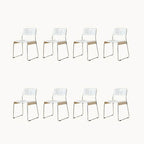 Stackable plastic and acrylic side chair for modern garden and dining use