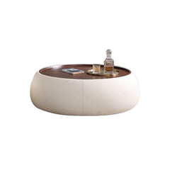 Light Luxury Modern Round Coffee Table with Storage