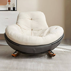 Upholstered Button-Tufted Wooden Rocking Accent Chair with Black Legs Rocking Chairs