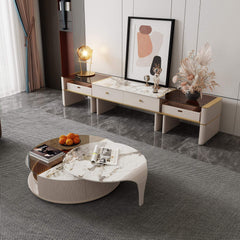 Round Coffee Table Combination Beige