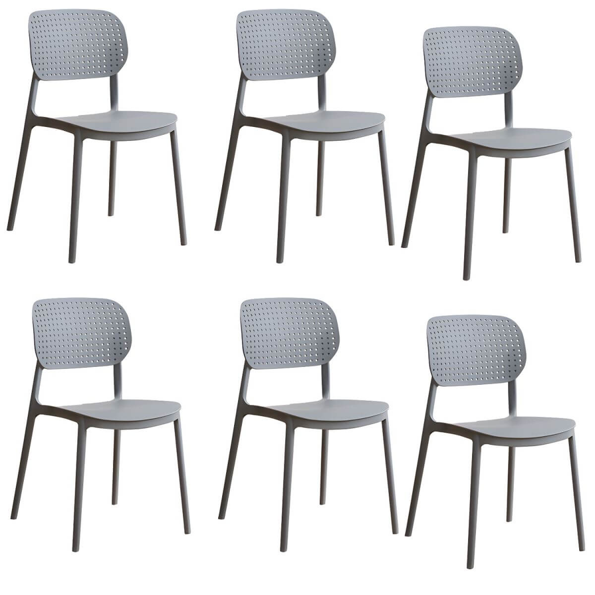 Stackable Scandinavian style plastic and acrylic side chair with low back for dining