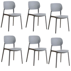 Scandinavian Style Stackable Plastic & Acrylic Side Chair with Low Back Dining Chairs
