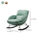 Button-tufted upholstered wooden rocking accent chair with black legs