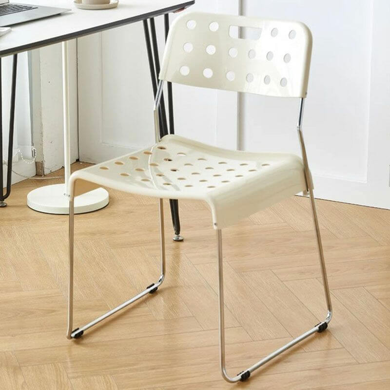 Stackable plastic and acrylic side chair for modern garden and dining use