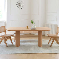 Solid Ash Wood Oval Dining Table