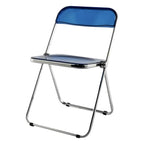 Contemporary acrylic folding armless chair with open back, ideal for dining rooms