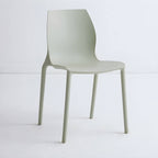 Stackable modern Scandinavian plastic and acrylic chair for kitchen and dining use
