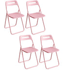 Modern collapsible open back side chair made of plastic and acrylic, ideal for kitchen and dining areas
