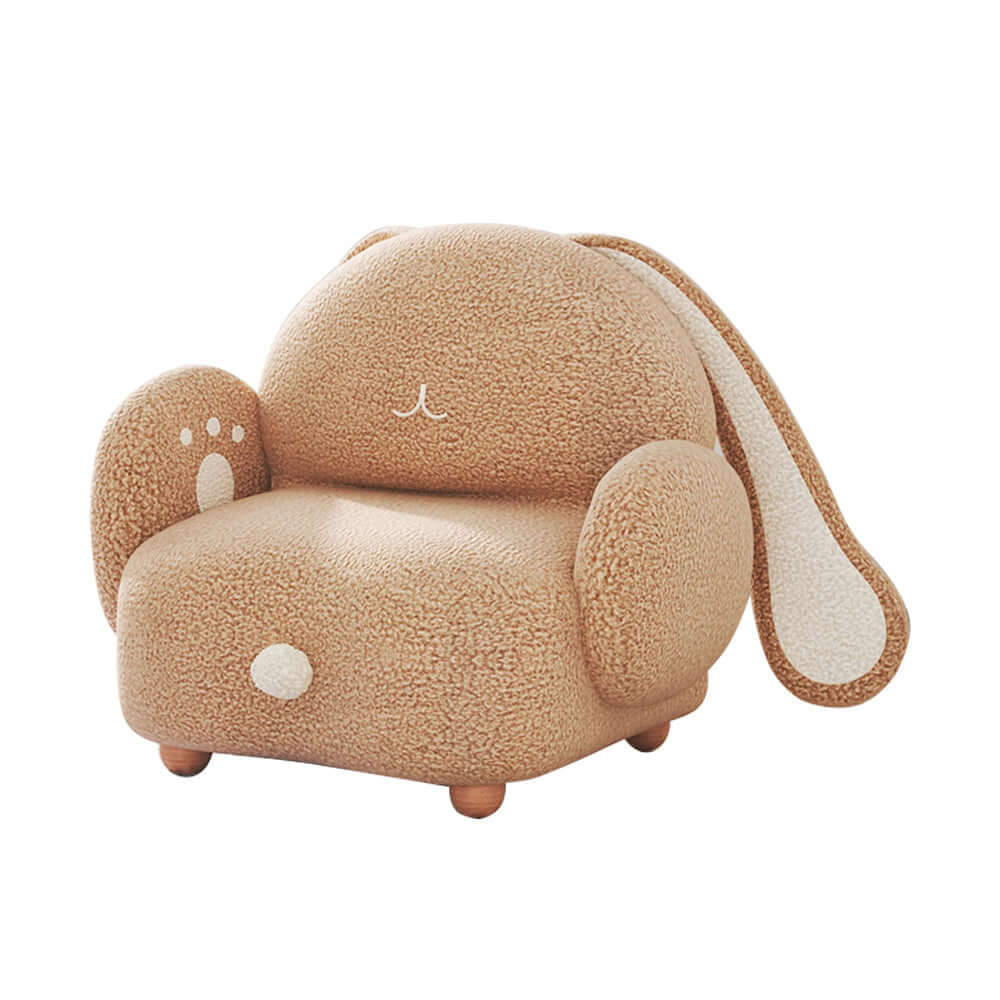 Cocochairs Cartoon Bunny Kids Couch – Cozy Teddy Fleece Sofa Chair