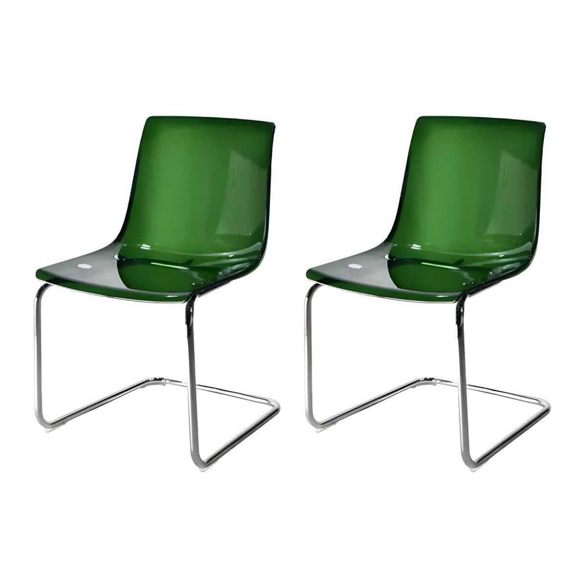 Scandinavian style low back side chair made of plastic and acrylic, ideal for kitchen and dining areas