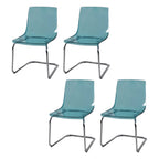 Scandinavian style low back side chair made of plastic and acrylic, ideal for kitchen and dining areas