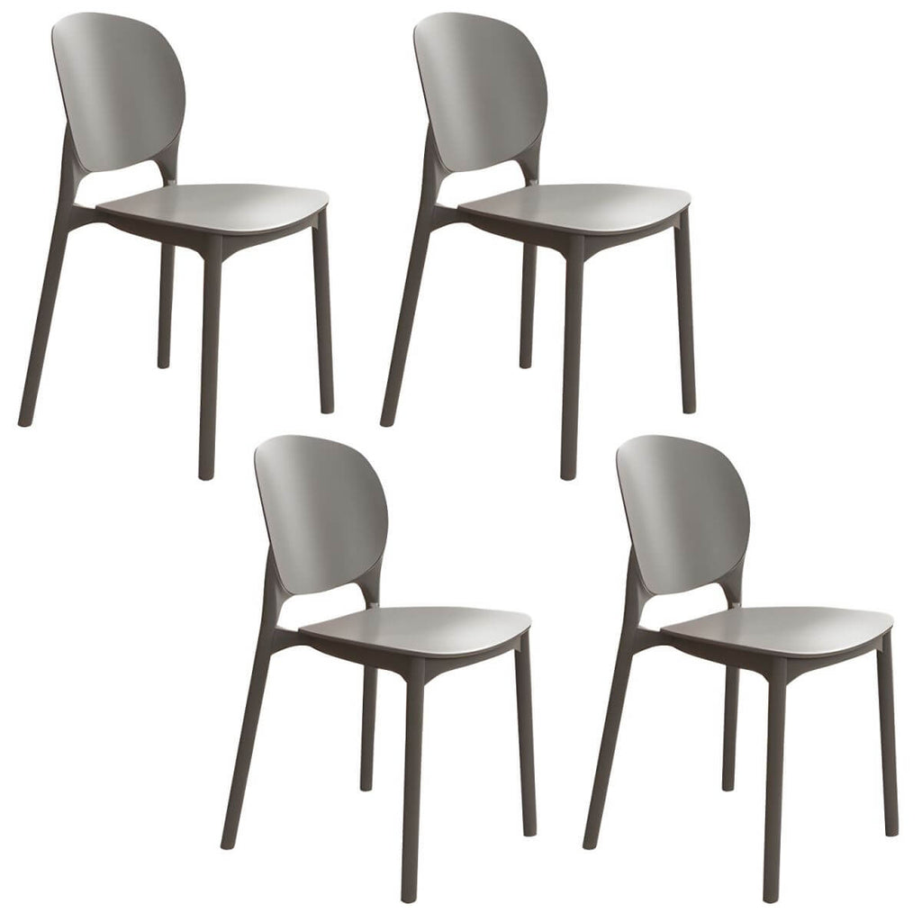 Stackable Scandinavian side chair with open back made of plastic and acrylic for dining