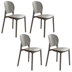 Stackable Scandinavian side chair with open back made of plastic and acrylic for dining
