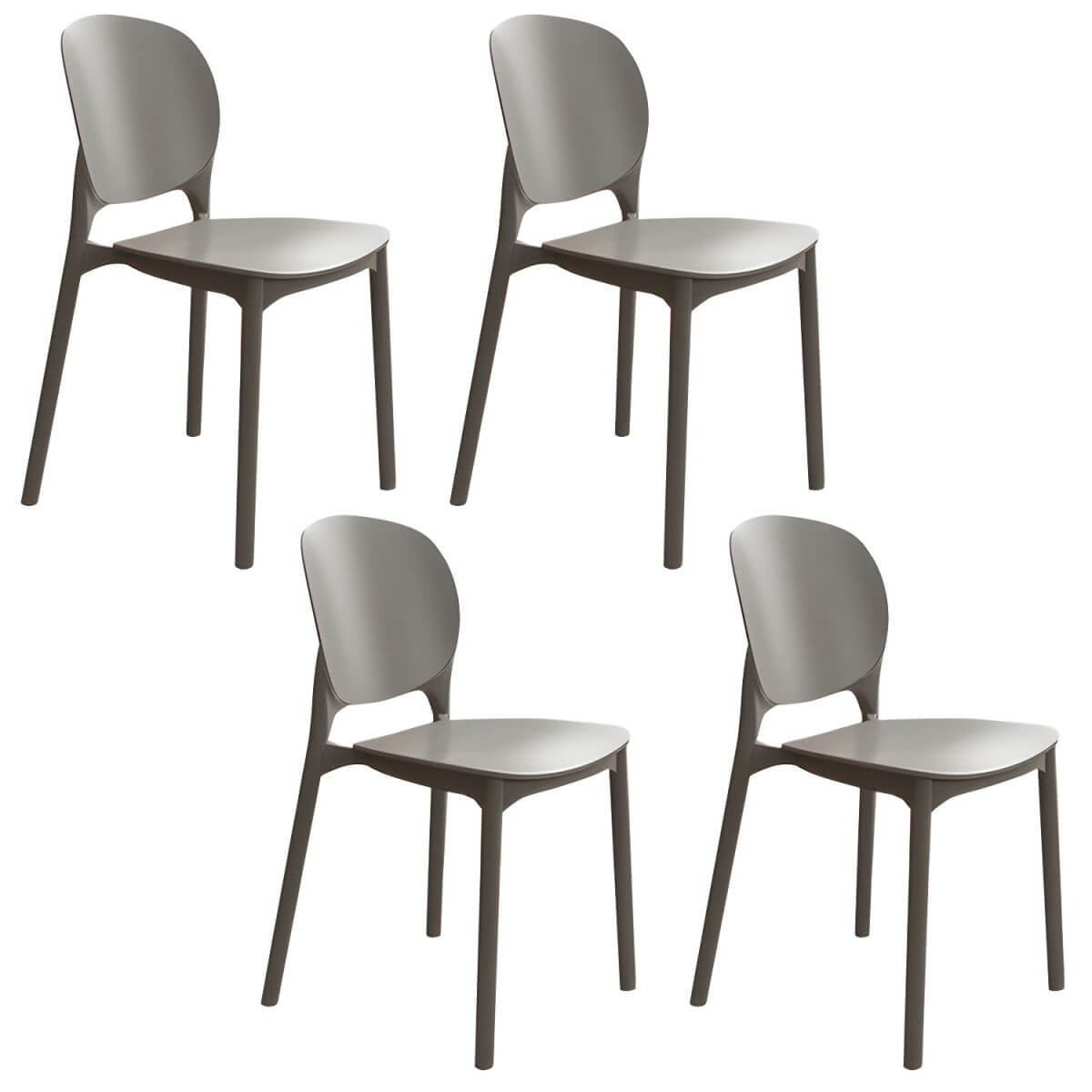 Stackable Scandinavian side chair with open back made of plastic and acrylic for dining