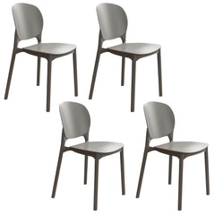 Stackable Scandinavian Side Chair with Open Back and Plastic & Acrylic Material Dining Chairs