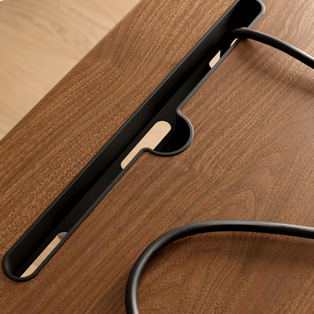 Mobile ergonomic standing desk with premium aluminium alloy frame and warm wood finish