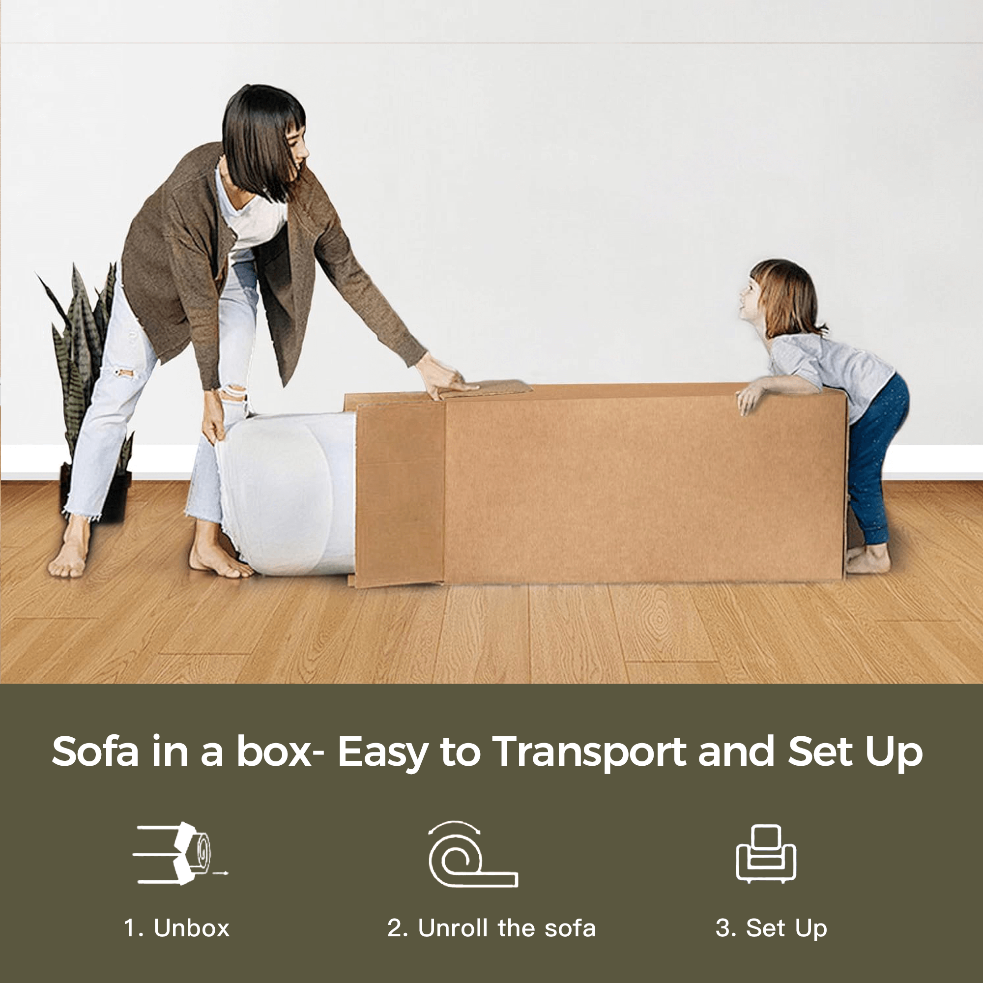 Modular convertible sofa bed that can be freely combined for versatile floor seating