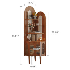 Retro Solid Wood Corner Shelf Space-Saving Bookcase for Small Living Spaces