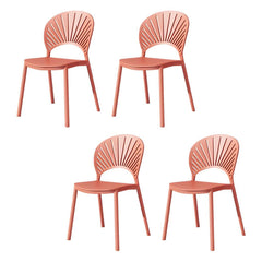 Scandinavian Style Plastic & Acrylic Side Chair with Low Back for Kitchen & Dining Dining Chairs