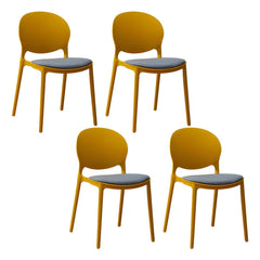 Scandinavian Plastic Dining Chair Open Back Side Chair with 4 Legs for Home Use Dining Chairs