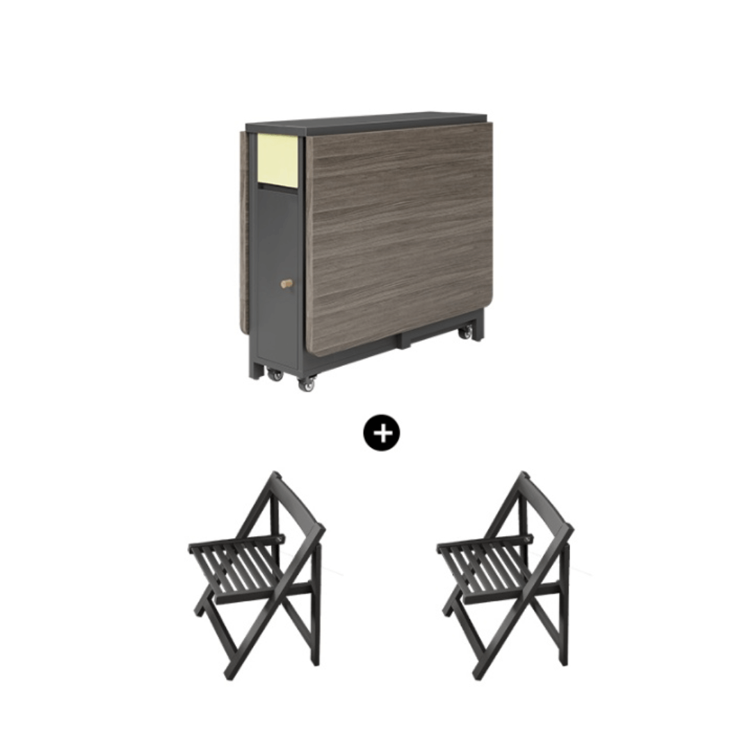 Expandable modern minimalist dining table set with chairs for stylish, space-saving meals