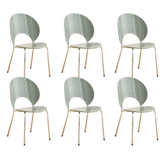 Scandinavian Style Stackable Plastic & Acrylic Side Chair with Silver Legs Dining Chairs