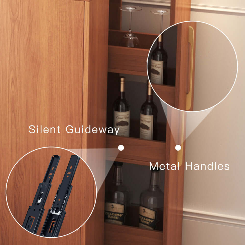 Folding bar table with dining combo and built-in wine cabinet for compact spaces