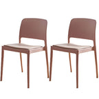 Scandinavian plastic and acrylic dining chair with low backrest and armless design