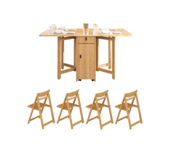 Space-Saving Scandinavian-Inspired Folding Table - Perfect for Family Meals and Gatherings