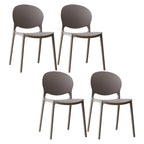 Scandinavian plastic dining chair with open back and four legs, ideal for home use