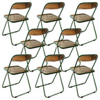 Contemporary acrylic folding armless chair with open back, ideal for dining rooms