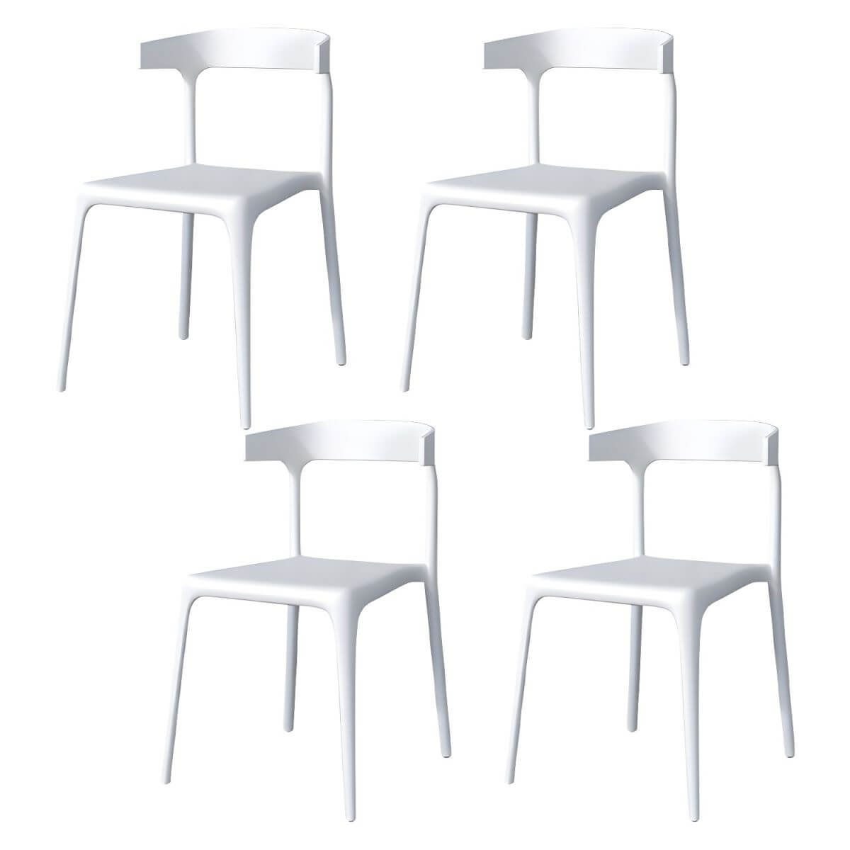 Stackable Nordic acrylic dining chair with backrest and acrylic legs