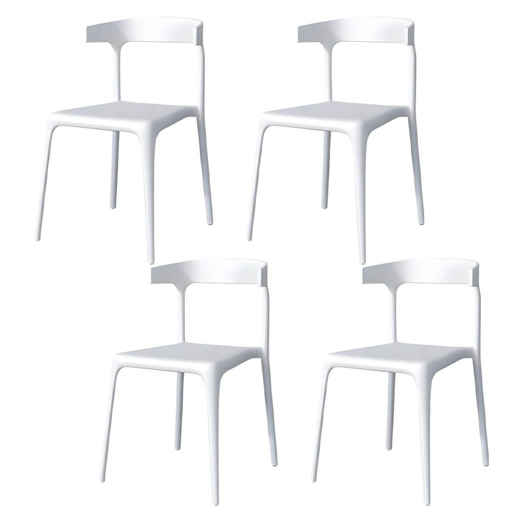 Stackable Nordic acrylic dining chair with backrest and acrylic legs
