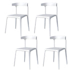Stackable Nordic acrylic dining chair with backrest and acrylic legs
