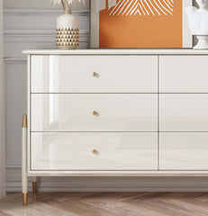 Beige Storage Cabinet with Drawers