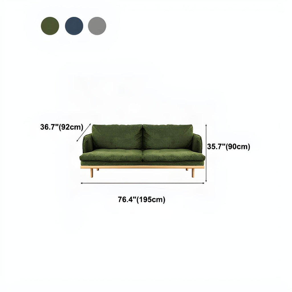 Modern polyester sofa settee with recessed arms and tight back, ideal for living room seating