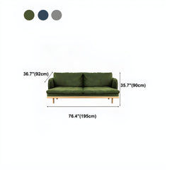 Modern Style Polyester Sofa Recessed Arm Tight Back Settee for Living Room Sofa