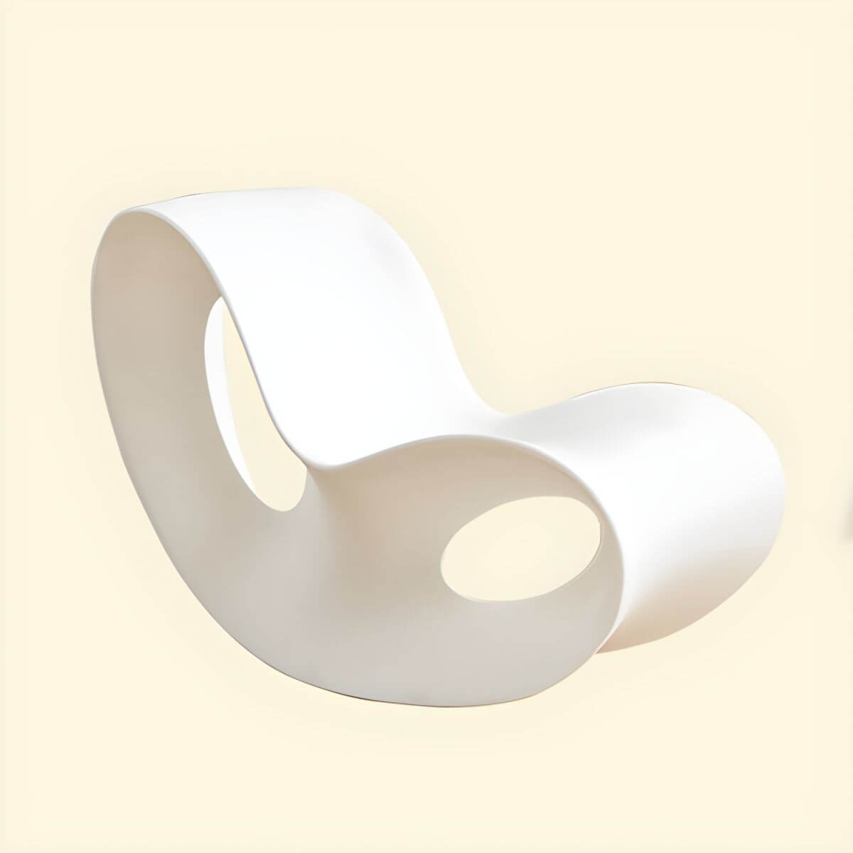 Acrylic contemporary indoor rocking chair without armrest in solid color