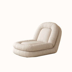 Modern Convertible Sleeper Sofa Bed Lazy Sofa Beige Teddy velvet