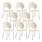 Scandinavian style stackable armless side chair made of plastic and acrylic for dining