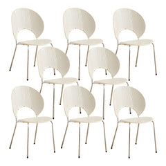 Scandinavian Style Stackable Armless Side Chair in Plastic & Acrylic Dining Chairs