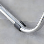 Scandinavian style dining chair with silver metal legs and plastic acrylic seat