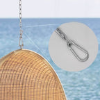 Upholstered tropical cocoa porch swing with heat-resistant plastic stand and chain