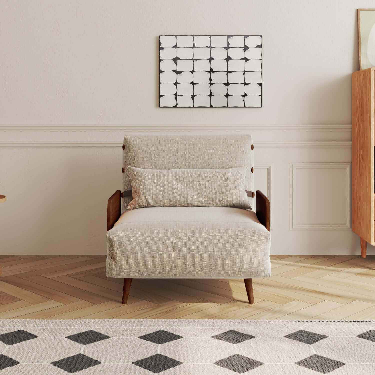 3-in-1 futon sofa bed chair recliner that saves space and converts easily