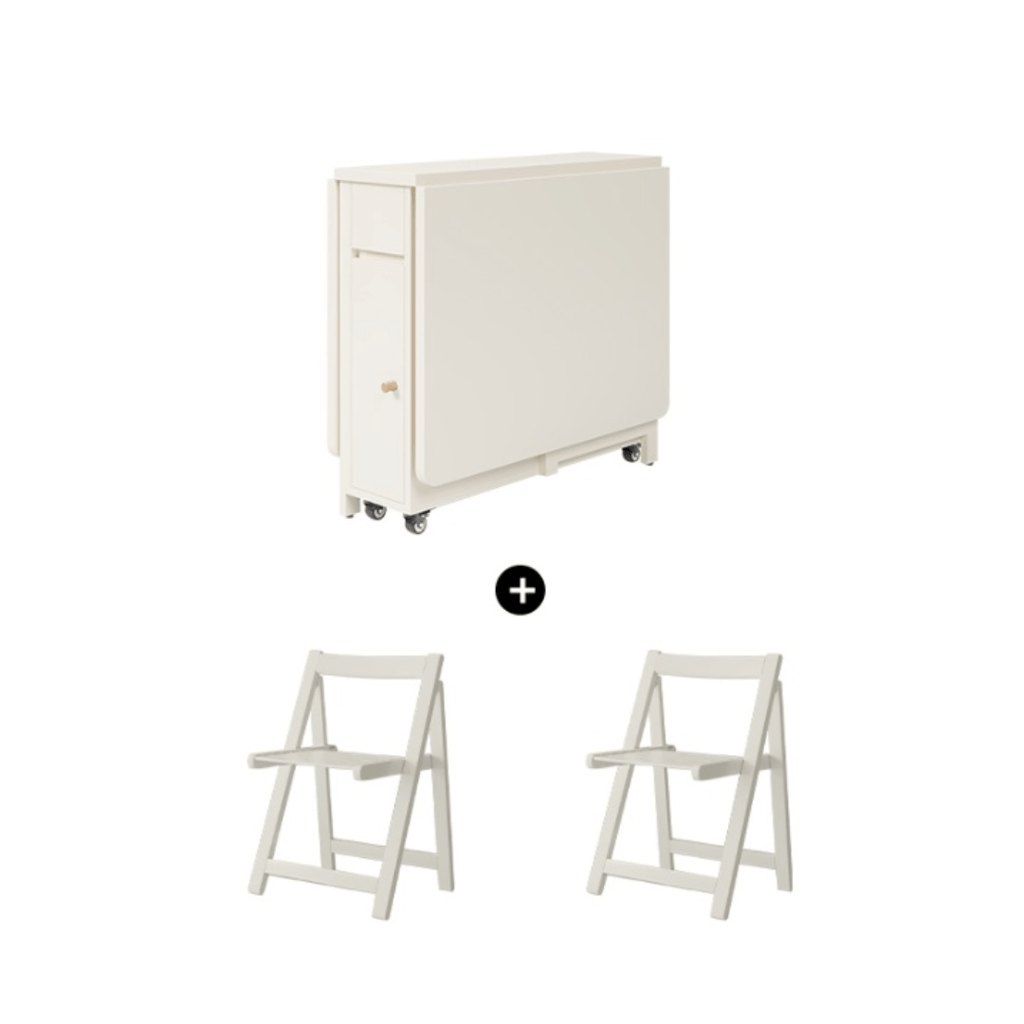 Expandable modern minimalist dining table set with chairs for stylish, space-saving meals