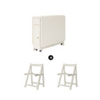 Expandable modern minimalist dining table set with chairs for stylish, space-saving meals