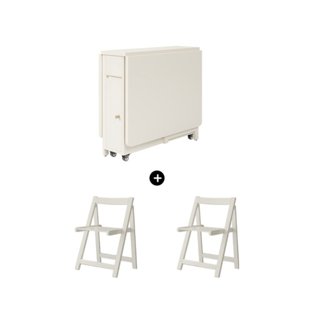 Expandable modern minimalist dining table set with chairs for stylish, space-saving meals